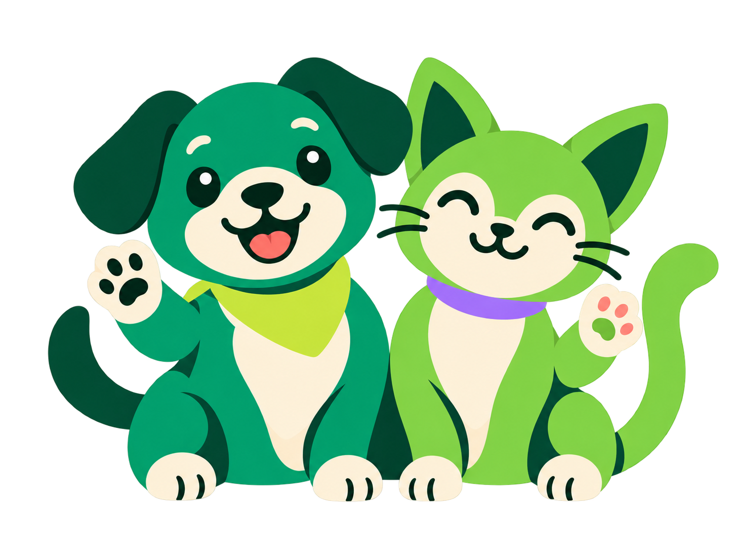 Nuestro perro y gato te saludan juntos